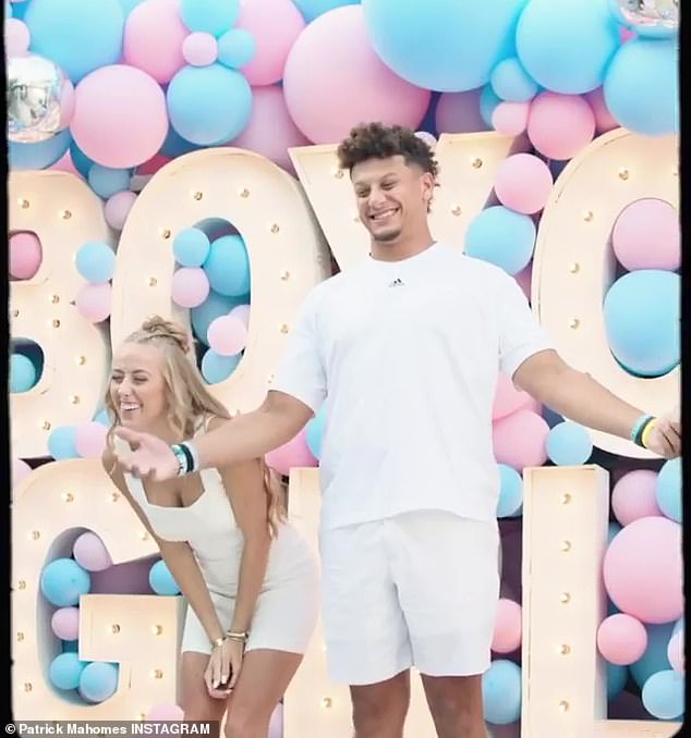 Patrick Mahomes and wife Brittany throw gender reveal party as couple announce whether fourth child is a boy or girl with adorable Tic-Tac-Toe game...