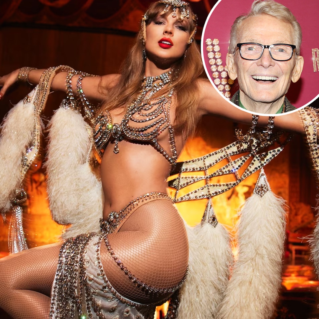 Legendary designer Bob Mackie exclusively told E! News that he was delighted to see Taylor Swift wearing one of his designs for her album The Life of a Showgirl...