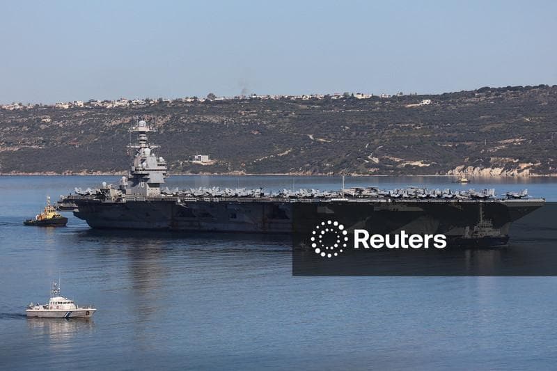 The USS Gerald R. Ford, the biggest U.S. aircraft carrier, has left port near the Greek island of Crete on Thursday...