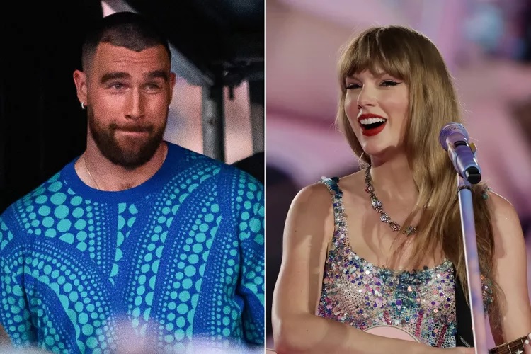 Travis Kelce and Taylor Swift.cute