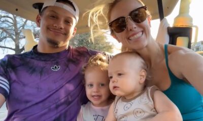 Quarterback Patrick Mahomes Daughters, Sterling and Bronze Mahomes With Mom Brittany Mahomes , Seen In A Happy Mood After Seeing Themselves on TV in Netflix Series, Praises Dad - "We Are So Proud Of You"