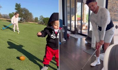 "Family Fun: Patrick Mahomes Hits the Golf Course with Daughter Sterling and Son Bronze