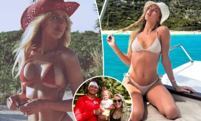 Inappropriate Display: Brittany, Wife of Patrick Mahomes, Flaunts Busty Figure in Red Bikini, Two Years Following Speculation on Breast Enhancement