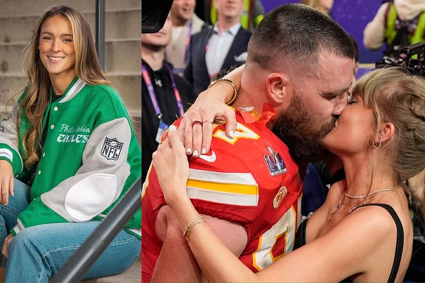 Exclusive :Kylie Kelce Says Witnessing Travis Kelce and Taylor Swift’s Love Story Has Been ‘Amazing’