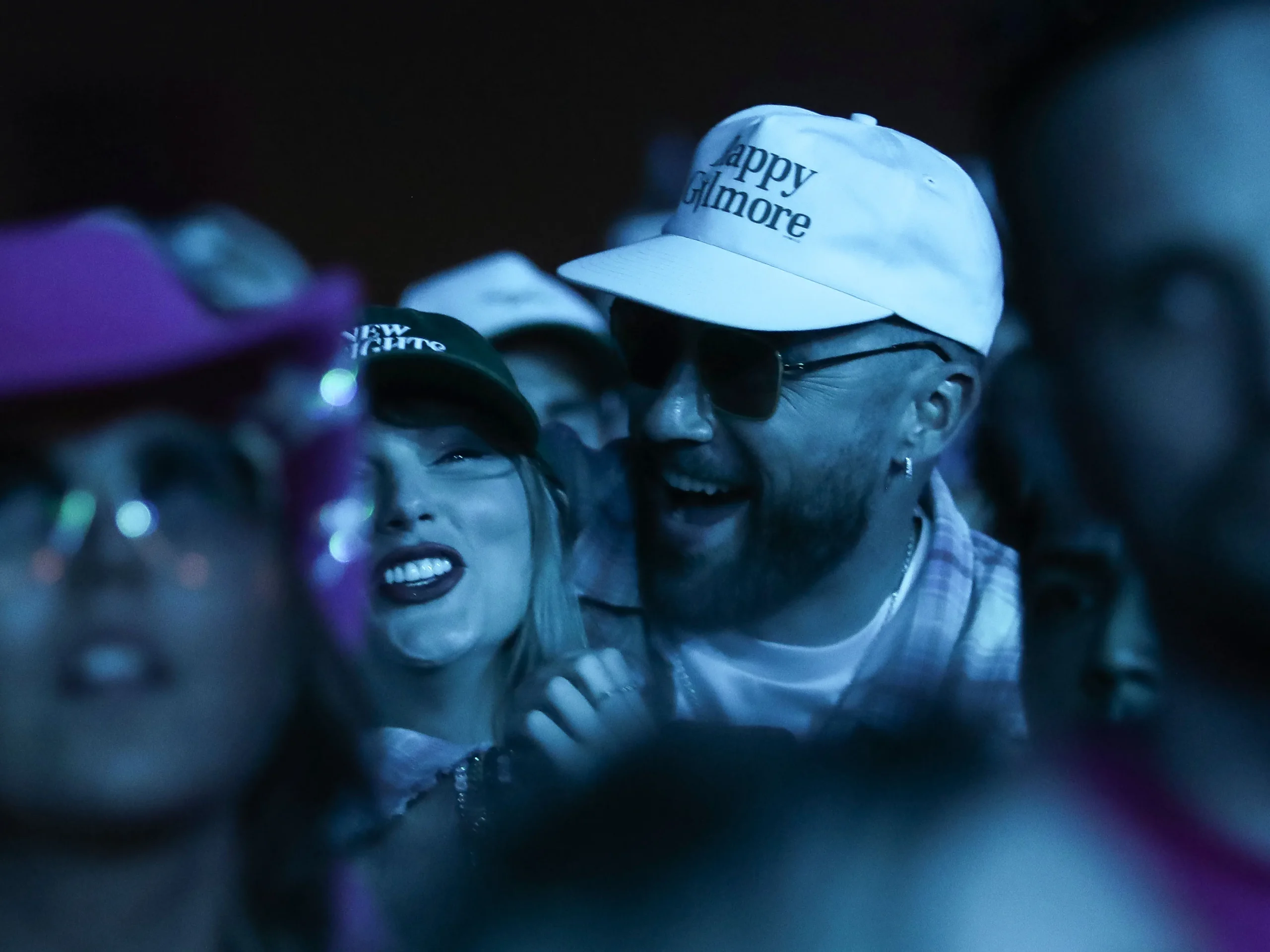 Lovebirds In the Limelight: Taylor Swift Lets Loose With Travis Kelce, Kissing And Dancing During Bleachers' Coachella set, "TRAVIS’ ARMS WRAPPED AROUND HER"