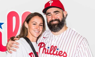 Jason Kelce and Wife Kylie All Smiles at Philadelphia Phillies Game as Retired NFL Star Throws First Pitch with Fletcher Cox