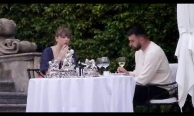 "Love In The Air" Taylor Swift and Travis Kelce only have eyes for each other as they enjoy a romantic dinner for two on lone table in gigantic grounds of their €20k-a-night villa in Lake Como