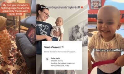 Amazing : Taylor Swift donates $100K to 2-year-old battling cancer: ‘Sending the biggest hug’...