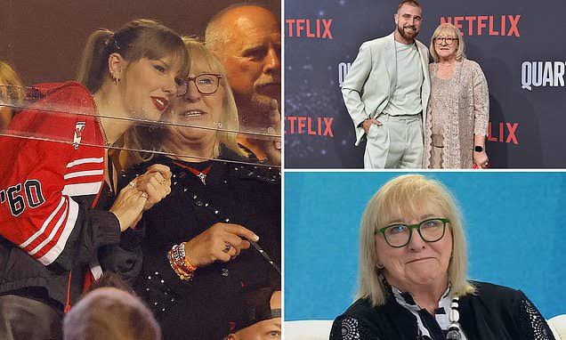BREAKING NEWS : Donna Kelce, mother of Kansas City Chiefs star Travis Kelce, has spoken out about her son’s high-profile relationship with global superstar Taylor Swift, sending a clear and supportive message. In a recent interview, Donna praised Swift for her kindness, humility, and how well she fits into the Kelce family. She noted that Taylor has been “nothing but genuine” and that her relationship with Travis has brought out the best in him. Fans quickly reacted to Donna’s comments, applauding the sweet show of family approval. The NFL mom, known for her warmth and honesty, also mentioned that she enjoys seeing how happy the couple makes each other. With Travis focused on the Chiefs’ season and Taylor continuing her record-breaking musical run, Donna’s words reinforce that love and respect remain at the heart of their growing relationship.