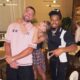 Amazing: Taylor Swift happily flashed her engagement ring while out with Travis Kelce at his 1587 Prime steakhouse in Kansas City, Mo...