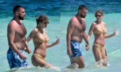 Breaking News : Taylor swift was seen at the beach with her boyfriend Travis Kelce having a romantic getaways together...
