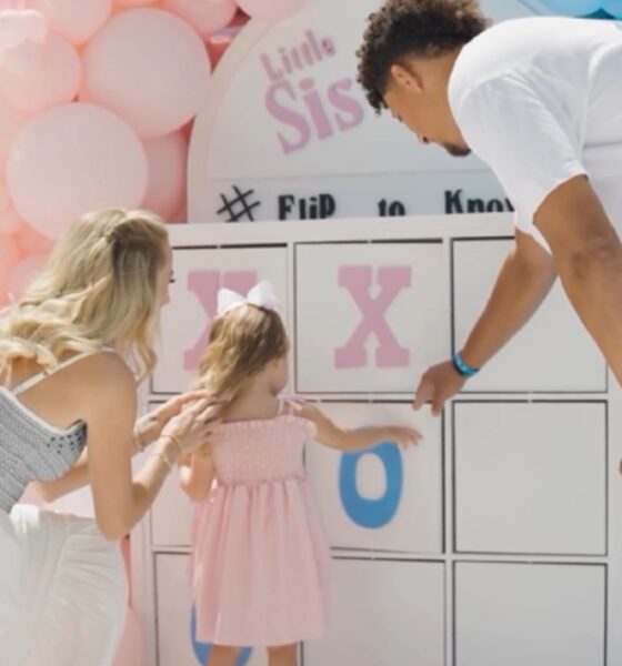 Patrick Mahomes and wife Brittany throw gender reveal party as couple announce whether fourth child is a boy or girl with adorable Tic-Tac-Toe game...