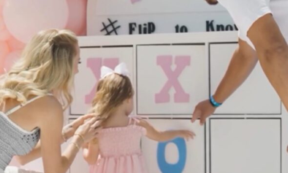 Patrick Mahomes and wife Brittany throw gender reveal party as couple announce whether fourth child is a boy or girl with adorable Tic-Tac-Toe game...