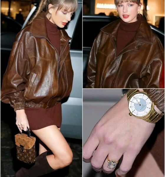 Taylor Swift served peak fall fashion in NYC. Stepping out at Chez Margaux, the superstar stunned in a chic all-brown look — pairing a cashmere turtleneck dress, oversized leather bomber jacket, and suede knee-high boots for a cozy yet luxe vibe. She accessorized with gold hoops, a Louis Vuitton watch, and her sparkling engagement ring from Travis Kelce. The “Bad Blood” singer proved once again she’s the queen of effortless autumn style...