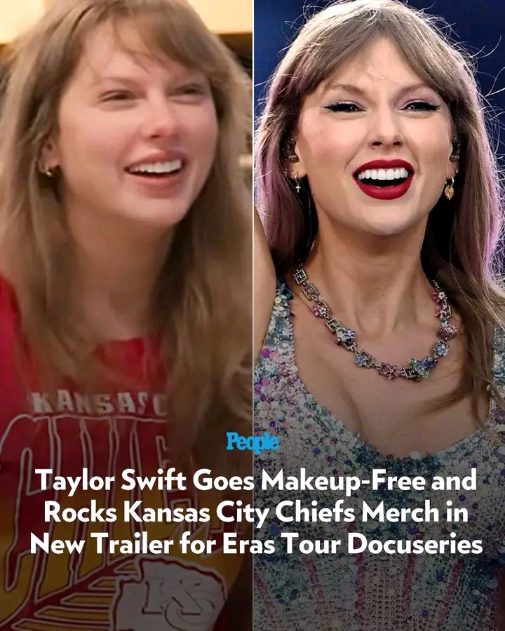 Taylor Swift Goes Makeup-Free and Rocks Kansas City Chiefs Merch in New Trailer for Eras Tour Docuseries