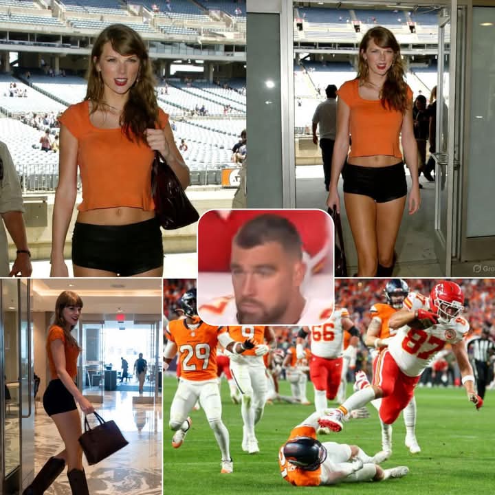 JUST IN: Taylor Swift Makes a Late, Picture-Perfect Appearance at the Chiefs–Broncos Game, but Fans Call Out Her “Confusing” Outfit—Saying the Color Looks Like She’s Supporting the Broncos—and Travis Kelce’s Reaction Once He Realizes How They’re Treating Her Is Impossible to Ignore