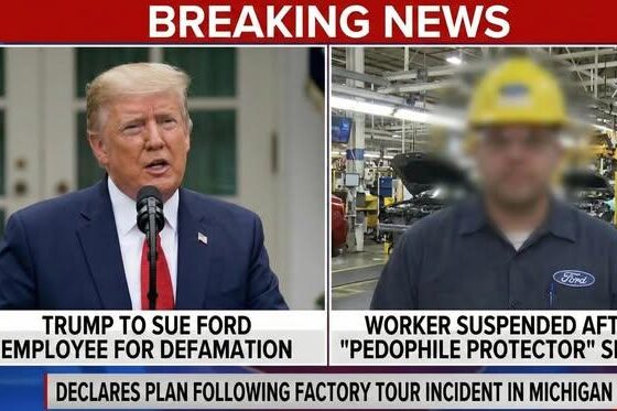 JUST IN: Donald Trump Declares Plan to Sue Michigan Ford Plant  Employee for Defamation Claims for shouting “Pedophile Protector” During Factory Tour, After the Worker Receives Suspension From Company Officials...