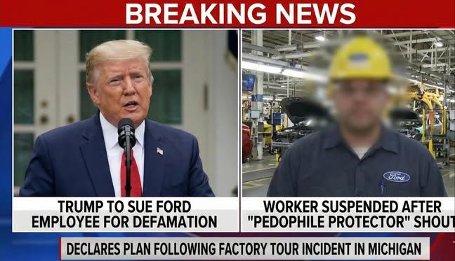 JUST IN: Donald Trump Declares Plan to Sue Michigan Ford Plant  Employee for Defamation Claims for shouting “Pedophile Protector” During Factory Tour, After the Worker Receives Suspension From Company Officials...