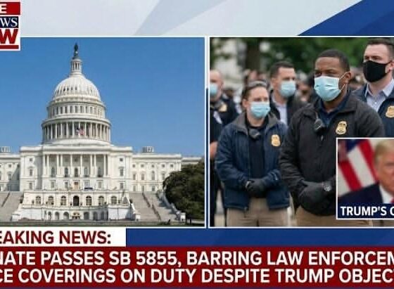 JUST IN: Senate Passes SB 5855, Formally Barring Law Enforcement Officers From Wearing Face Coverings While on Duty despite Donald Trump’s Objection...