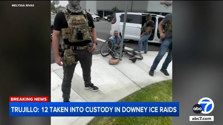 BREAKING: Masked ICE agents attempted to detain Jose in Downey, California, a gardener who has lived in the U.S. for 40 years, holds a green card, and has no criminal history.Jose stood up for his coworker. The entire neighborhood showed up, recorded everything, and stood united.ICE was forced to let them go. No senior should ever go through this. 😢