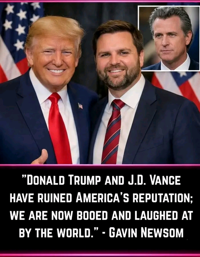 News update : California Governor Gavin Newsom has publicly criticized former President Donald Trump and Senator J. D. Vance, arguing that their political approach has damaged America’s reputation on the global stage...