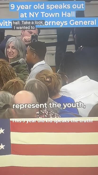 News update : 9-Year-Old Cory Skipper Miller Delivers Powerful Speech at New York Town Hall, Challenging Trump's Policies...