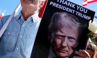 STREET CELEBRATION: Crowds across Europe, the U.S., and Australia were seen cheering and waving flags after news broke that the U.S. and Israel had launched strikes on Iran and that Supreme Leader Ayatollah Ali Khamenei had been killed.