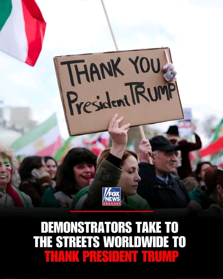 INCREDIBLE : Crowds gathered in cities around the world thanking President Trump for taking action against the Islamist regime controlling Iran...