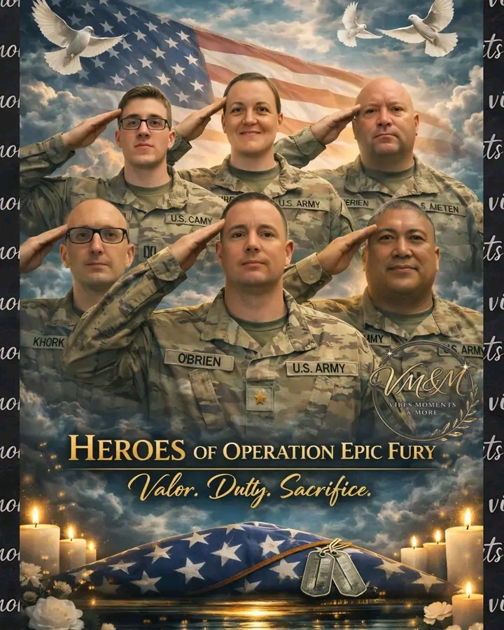 SAD NEWS : Six American heroes have now been identified after losing their lives during Operation Epic Fury...