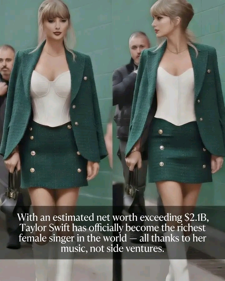 With an estimated net worth exceeding $2.1B, Taylor Swift has officially become the richest female singer in the world — all thanks to her music, not side ventures...